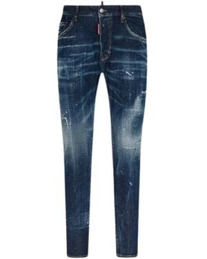 DSquared² Skater Jeans Destroyed Reinforced Patch Blauwe Jeans