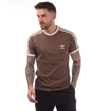 adidas Originals 3-Stripes T-Shirt - Brown