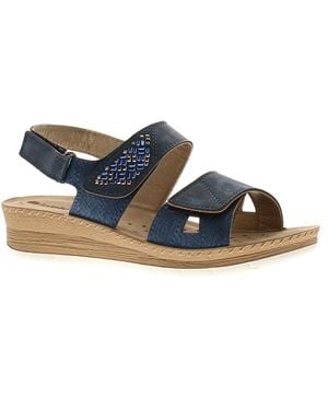 Inblu Wedge Sandals Iterate Touch Fastening - Black