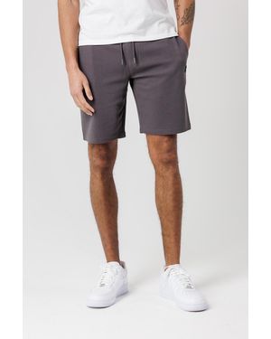 Tokyo Laundry Jogger Shorts With Logo Badge And Drawstrings - Blue