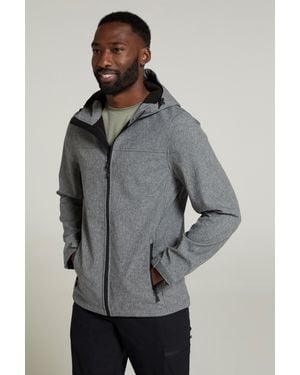 Mountain Warehouse 'Reykjavik' Textured Softshell Jacket Water Resistant Breathable Activewear - Grey