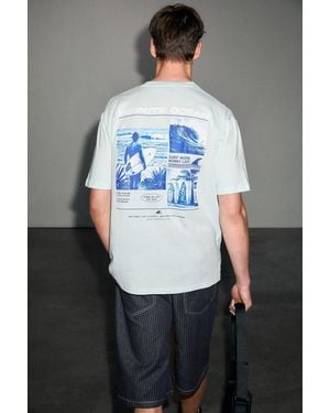Grimelange Oversized Printed Crew Neck T-Shirt - Grey