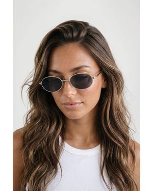 Boohoo Oval Metal Framed Sunglasses - Brown