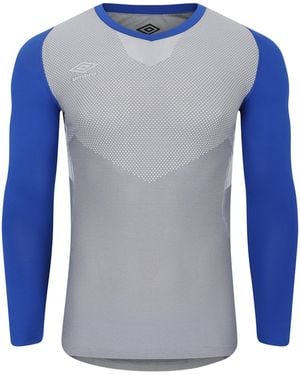 Umbro Pro Long-Sleeved Base Layer Top (Deep Surf/ - Blue
