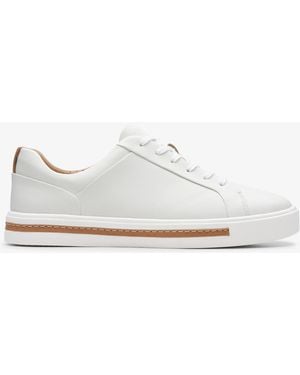 Clarks Un Maui Lace Leather Trainers - White