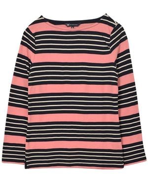 Crew Long Sleeve Striped Cotton Top - Red