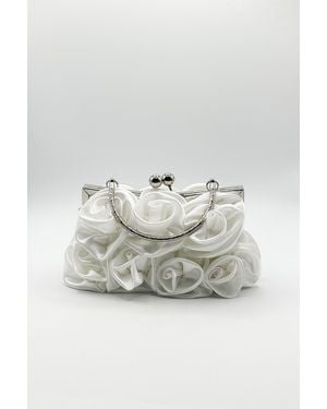 SVNX 3D Rose Clutch Bag - White