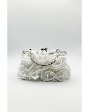 SVNX 3D Rose Clutch Bag - White