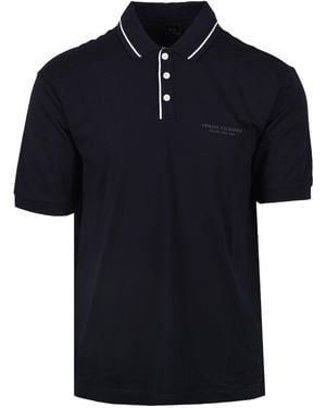 ARMANI EXCHANGE Jersey Polo Shirt Deep Cotton - Black