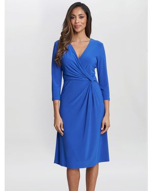 Gina Bacconi Antonia Jersey Wrap Dress - Blue