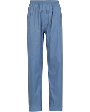 Mountain Warehouse 'Pakka' Isodry Over Trousers With Pockets Waterproof Everyday Trousers Polyamide - Blue