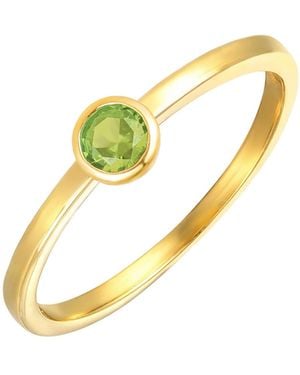 The Jewellery Stockroom Plated Birthstone Cz Rubover Ring - Metallic