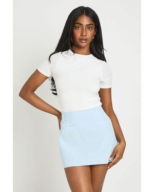 Boohoo Tailored Micro Mini Skirt - White