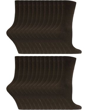 Sock Snob 24 Pairs Ladies Plain Cotton Rich Dress Socks - Black