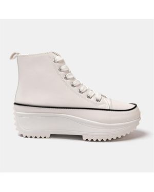 Firetrap Platform Hi Top Ladies Trainers - White