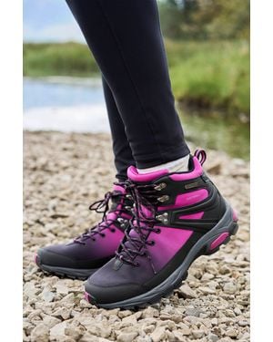 Mountain Warehouse 'Shadow Softshell Boots Mesh Lined Breathable Waterproof Shoes Textile - Pink