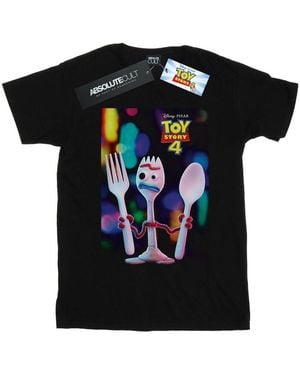 Disney Toy Story 4 Forky Poster T-Shirt Cotton - Black