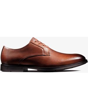 Clarks Ronnie Walk British Tan Lea Shoes - Red