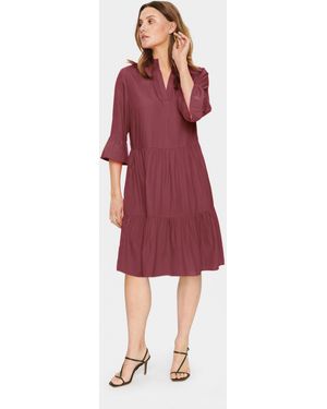 Saint Tropez Jurk Loose Fit Burgundy Burgundy - Rood
