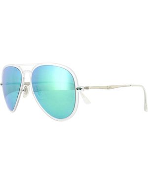 Ray-Ban Aviator Matt Translucent Mirror Sunglasses - Blue