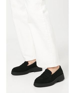 Oasis Buttercup Faux Suede Chunky Penny Loafer - White