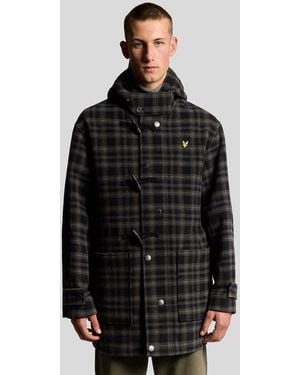 Lyle & Scott Modular Tartan Duffle Coat - Zwart