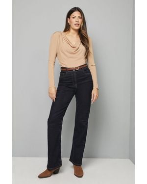 Wallis Jersey Cowl Back Top - Natural