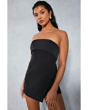 MissPap Fold Over Corset Skort Playsuit - Grey