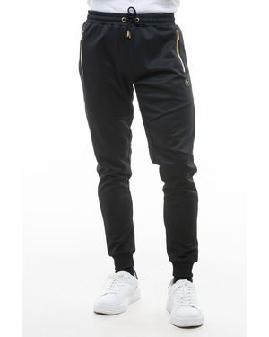 D Rock Cuffed Jogger With Zipper Details Jogging Bottoms - Black