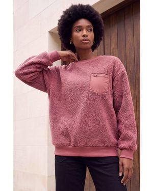 Roman Pocket Fluffy Sweatshirt - Pink