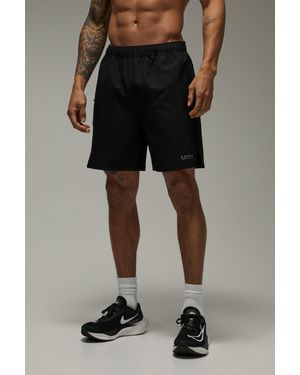 BoohooMAN Active 7Inch Stretch Woven Ripstop Short - Black