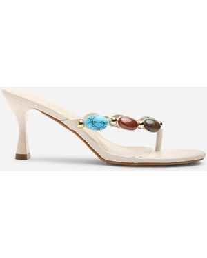 Where's That From Wheres Electra Jewel Embellished Heeled Sandals - White