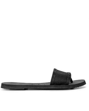 Havaianas Hav. You Angra Glitter 41 42 Flip Flops - Black