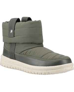 HEYDUDE Camden Cuff Nylon Quilt Dark Winter Ankle Boots - Green