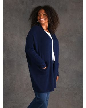 Live Unlimited Slouchy Ribbed Knit Cardigan - Blue