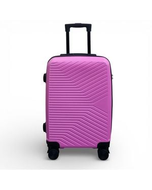 Infinity Leather Hard Shell Cabin 48 X 37 X 20 Cm Secure Luggage Suitcase Abs - Purple