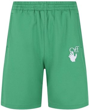 Off-White c/o Virgil Abloh Hands Off Logo Skate Fit Track Sweat Shorts Textile - Green