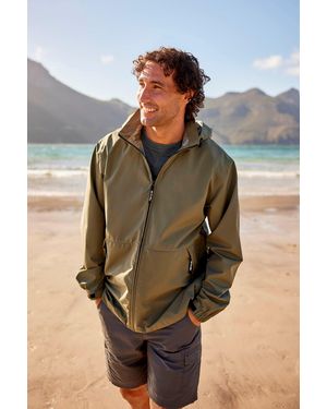 Mountain Warehouse 'Pace' Waterproof Jacket With Adjustable Hood & Cuffs Packable Coat - Green