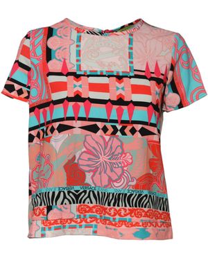 Versace Jeans Couture Graphic Print Short Sleeve Tee - Red