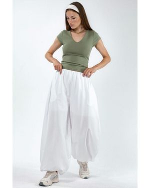 Busem Elastic Waist Balloon Trousers - White