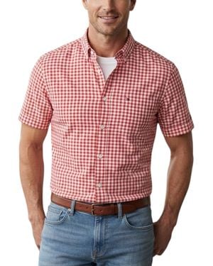 Tommy Hilfiger Oxford Shirts Gingham Checked Regular Short Sleeve Cotton - Red