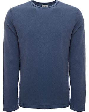 Hartford Light Crew Knitted Sweatshirt Cotton - Blue