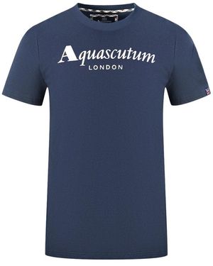 Aquascutum London Brand Logo T-Shirt - Blue