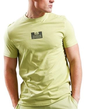 Weekend Offender T Shirts Height Crew Neck Short Sleeve Cotton Summer Tee - Green