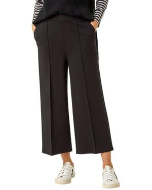 Roman Pocket Detail Stretch Waist Culottes - Black