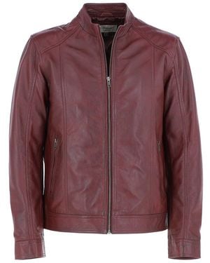 Ashwood Leather 'Alberto' Biker Jacket - Purple