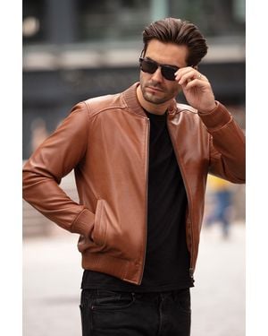 Ashwood Leather 'Diego' Bomber Jacket - Black