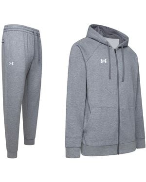 Under Armour Full Zip Ua Rival Fleece Tracksuit Cotton - Blue