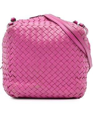Bottega Veneta Intrecciato Crossbody Woven Leather - Pink
