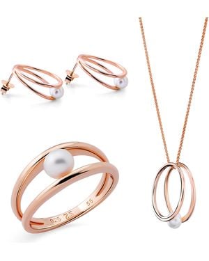 Orphelia 'Heloise' 925 Sterling Set: Necklace + Earrings + Ring - Multicolour